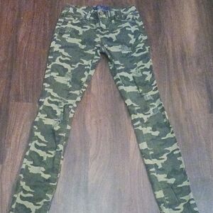 Miley Cyrus & Max Azria Green Skinny Jeans Camouflage